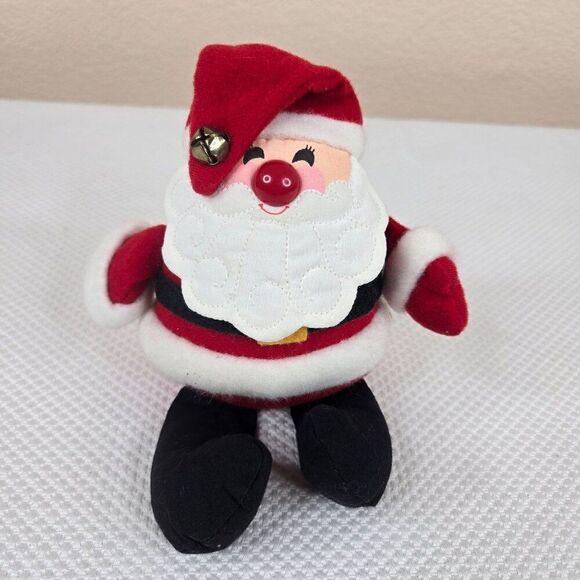 Vintage 1982 Hallmark Santa Claus Bean Bag Plush Doll - Jingle Bell Hat 7.5 - Picture 1 of 6